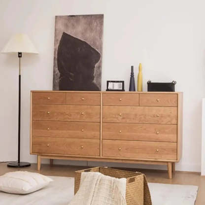 Natural Oak Horizontal Storage Dresser