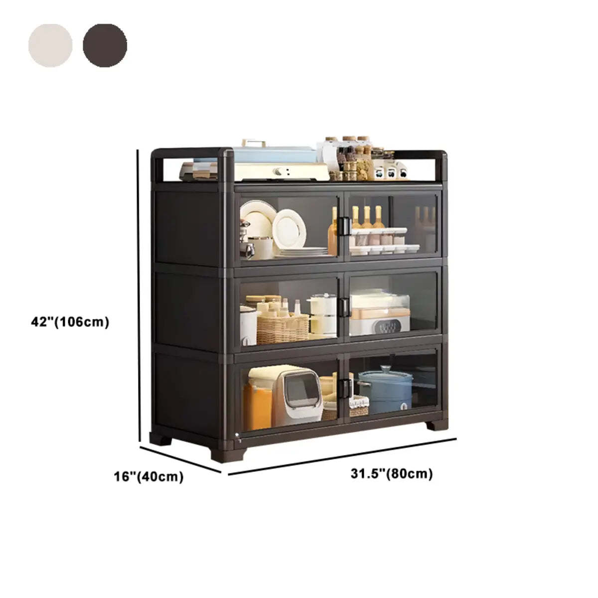 Metal Rectangular Large Storage China Cabinet