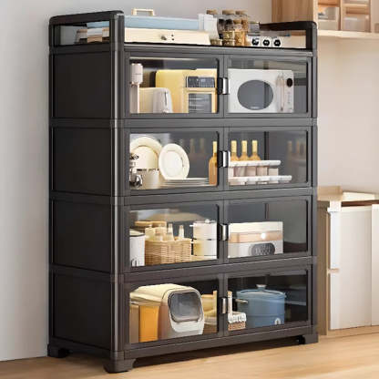 Metal Rectangular Large Storage China Cabinet