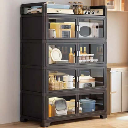 Metal Rectangular Large Storage China Cabinet