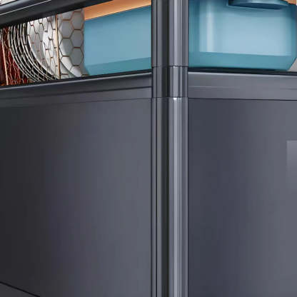 Metal Rectangular Large Storage China Cabinet
