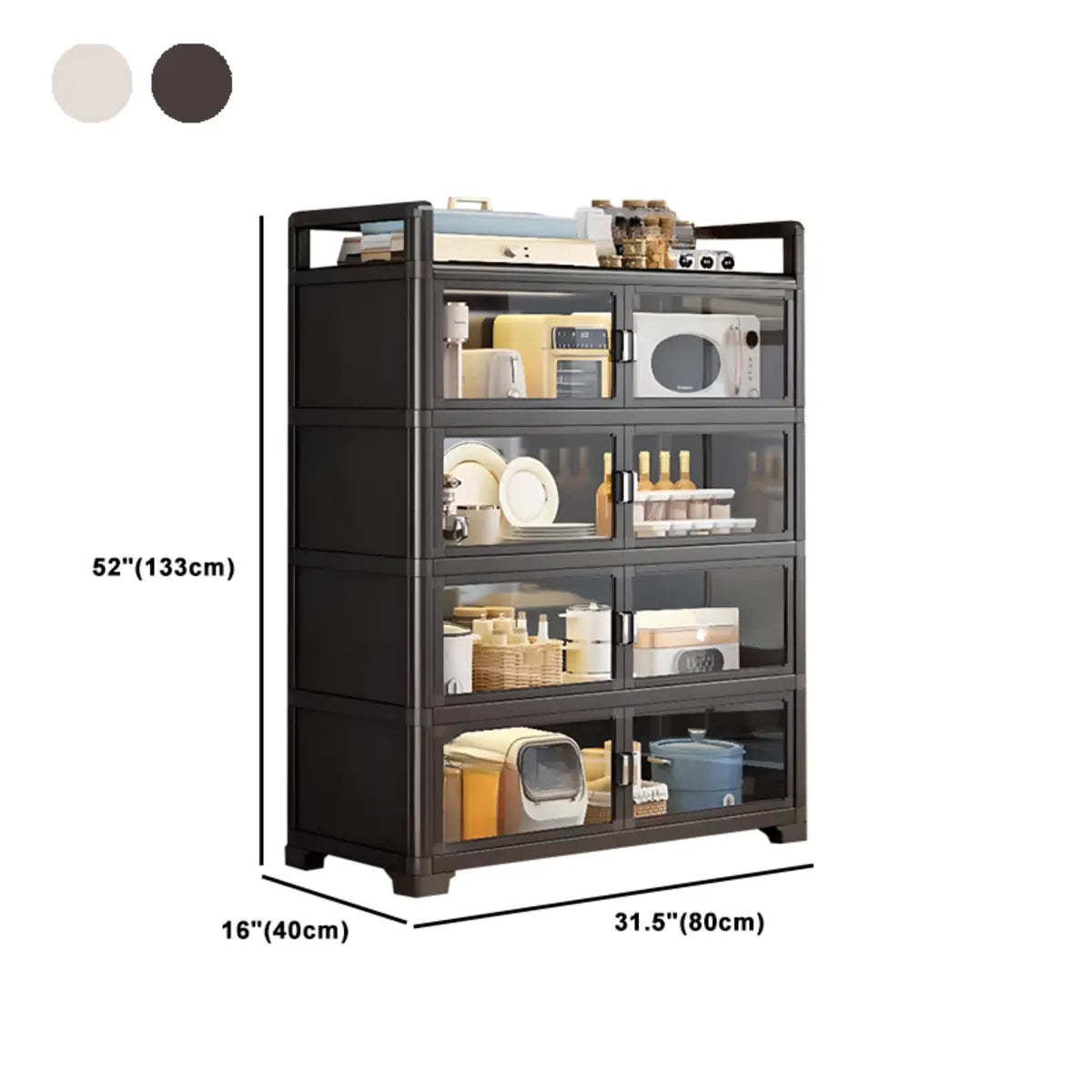 Metal Rectangular Large Storage China Cabinet
