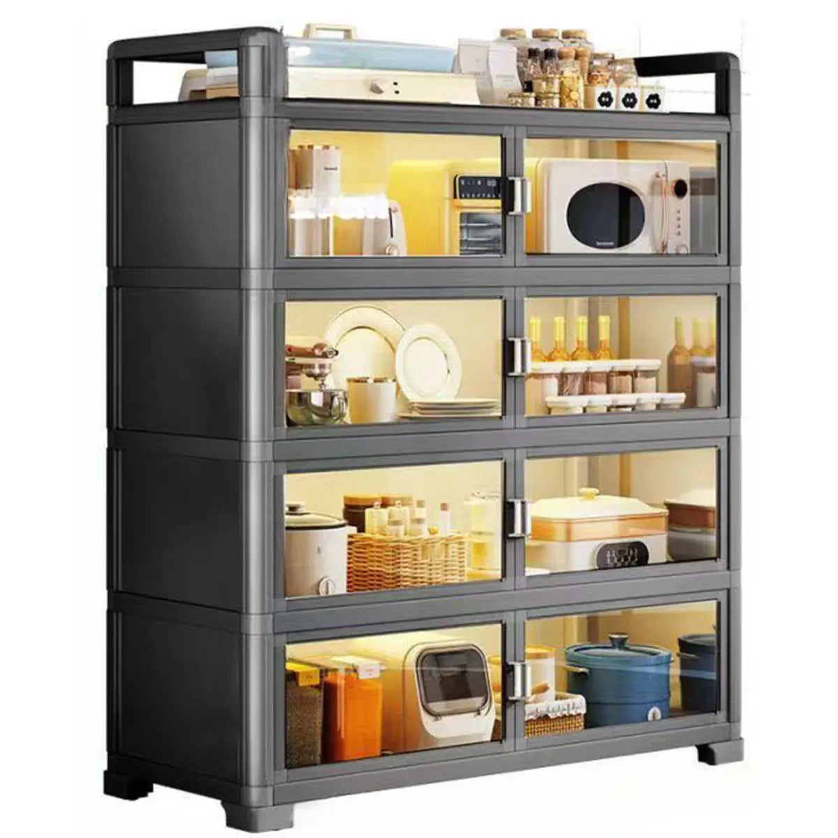 Metal Rectangular Large Storage China Cabinet