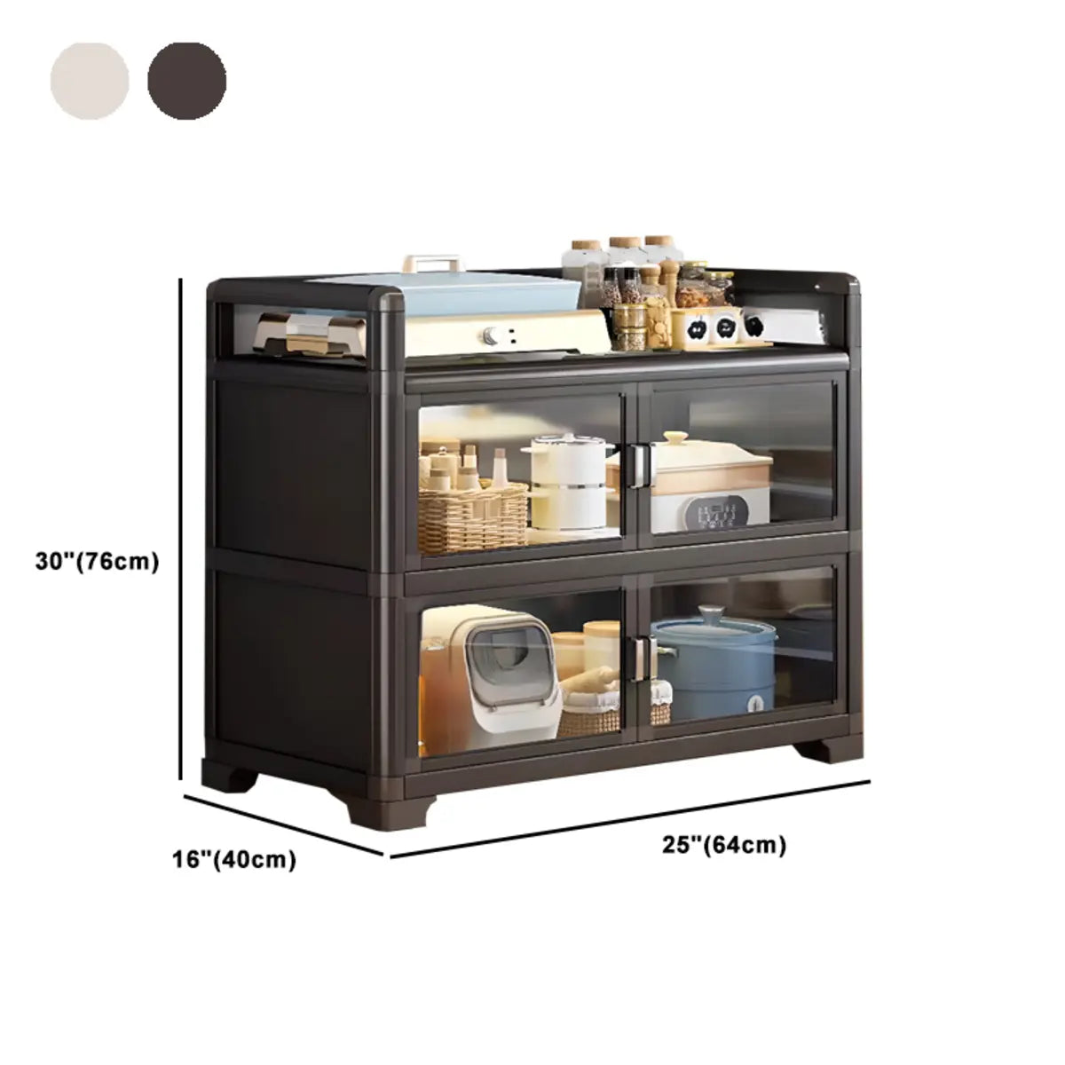 Metal Rectangular Large Storage China Cabinet