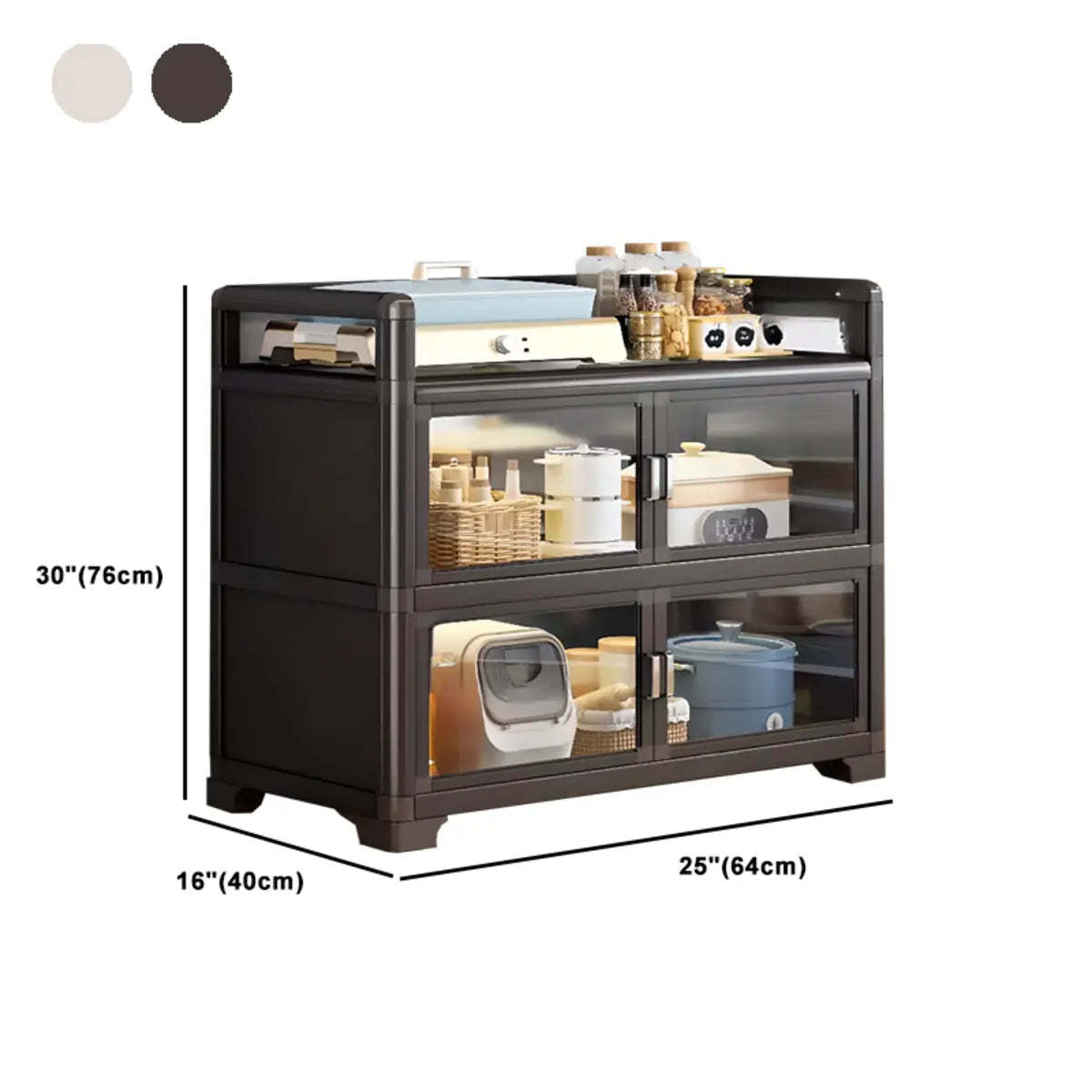 Metal Rectangular Large Storage China Cabinet