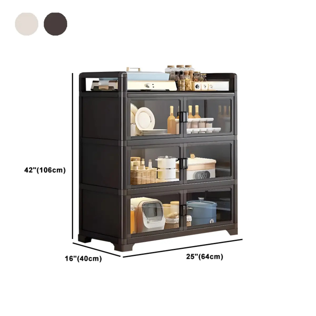 Metal Rectangular Large Storage China Cabinet