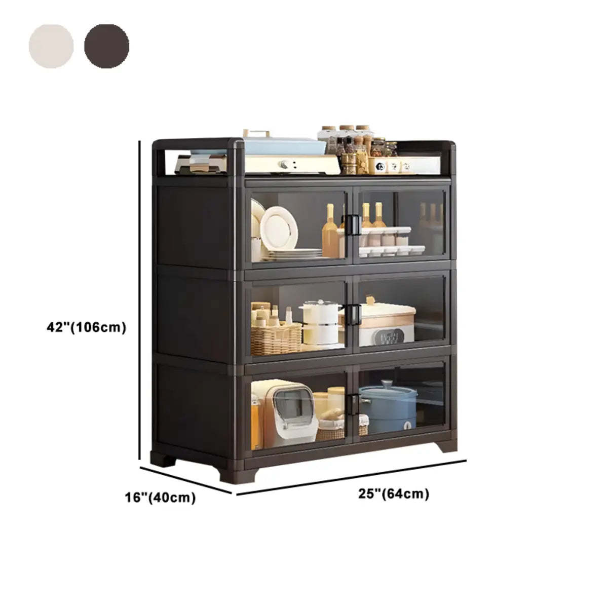 Metal Rectangular Large Storage China Cabinet