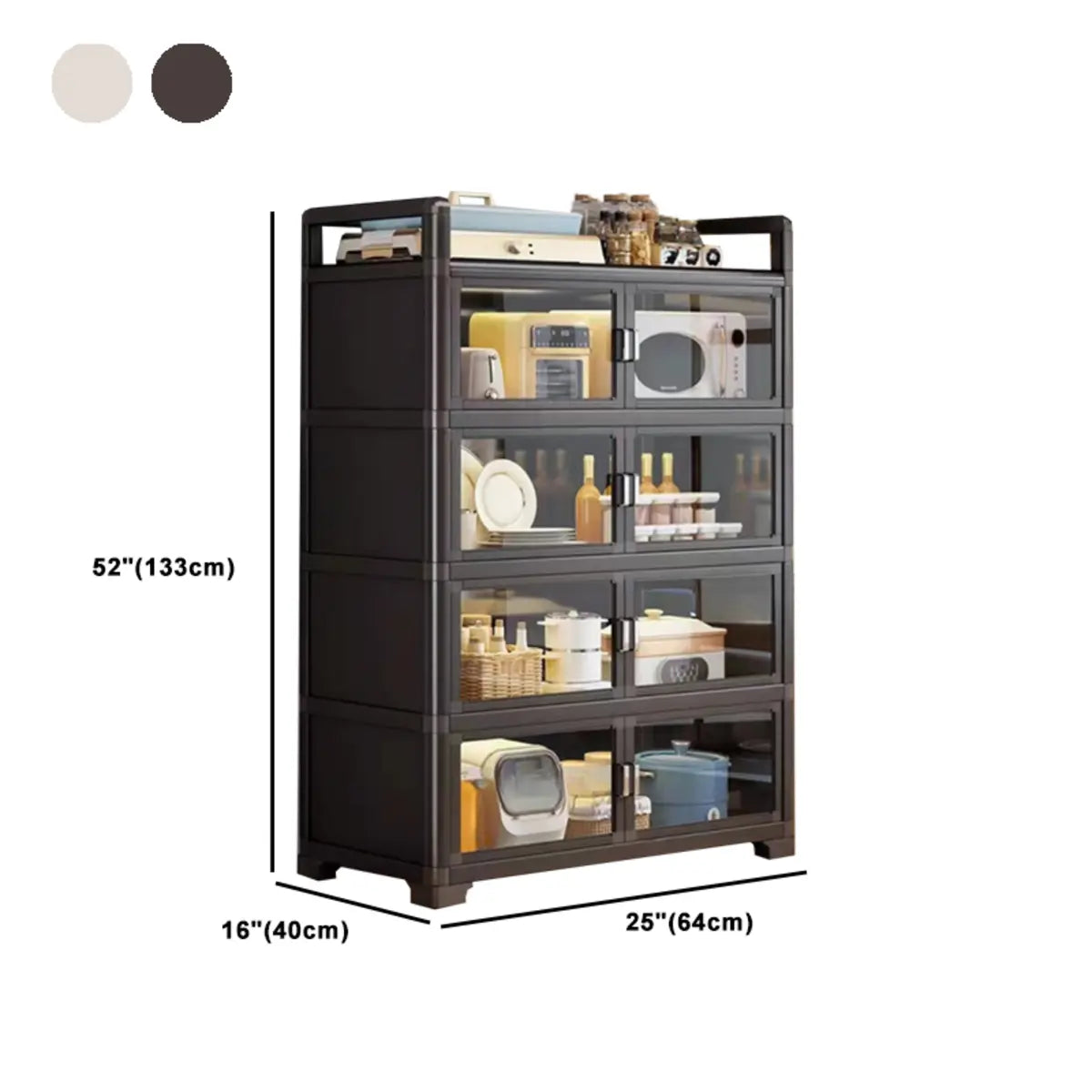 Metal Rectangular Large Storage China Cabinet