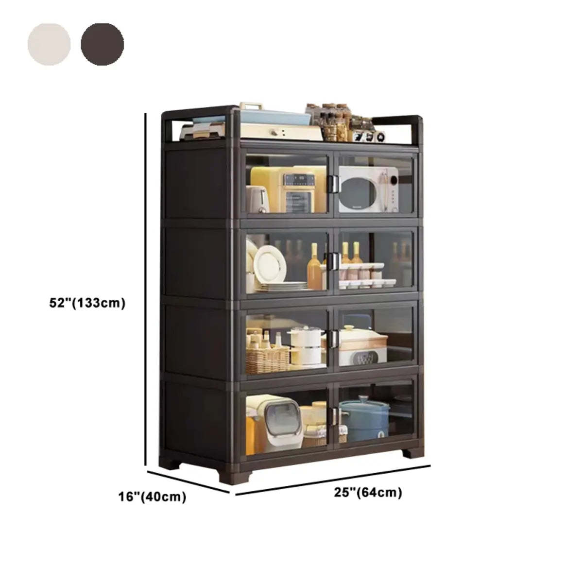 Metal Rectangular Large Storage China Cabinet