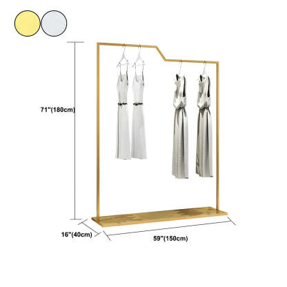 Rectangular Silver Metal Freestanding Coat Rack — Silver