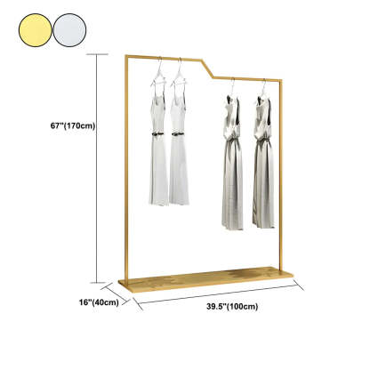 Rectangular Silver Metal Freestanding Coat Rack — Gold