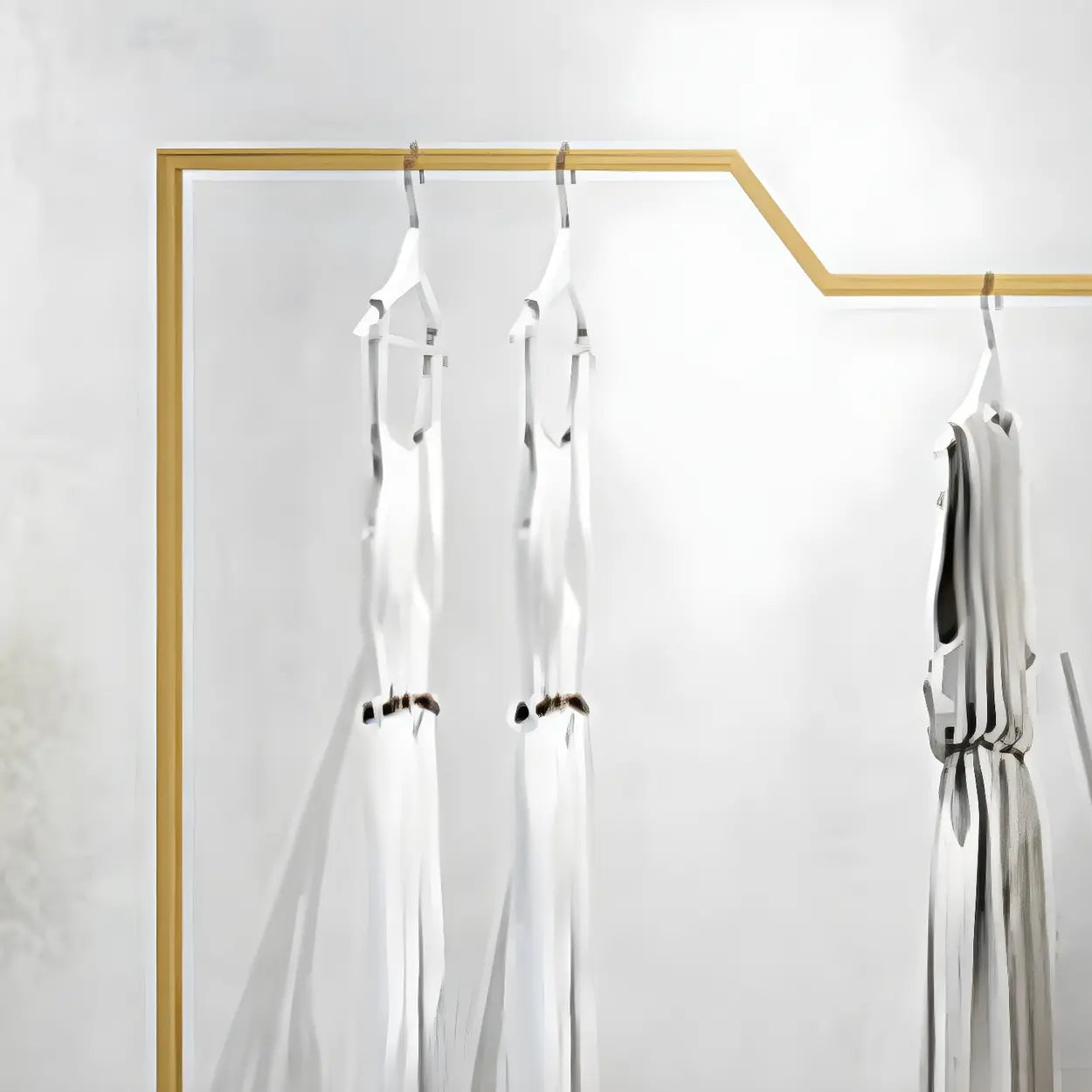 Rectangular Silver Metal Freestanding Coat Rack — Silver