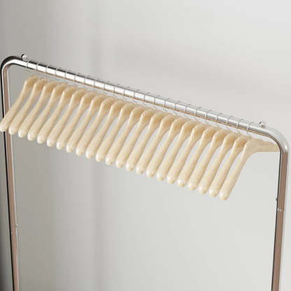 Silver Metal Rectangular Coat Rack with Basket