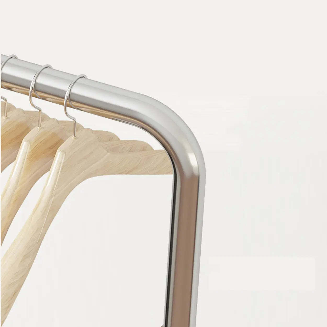 Silver Metal Rectangular Coat Rack with Basket