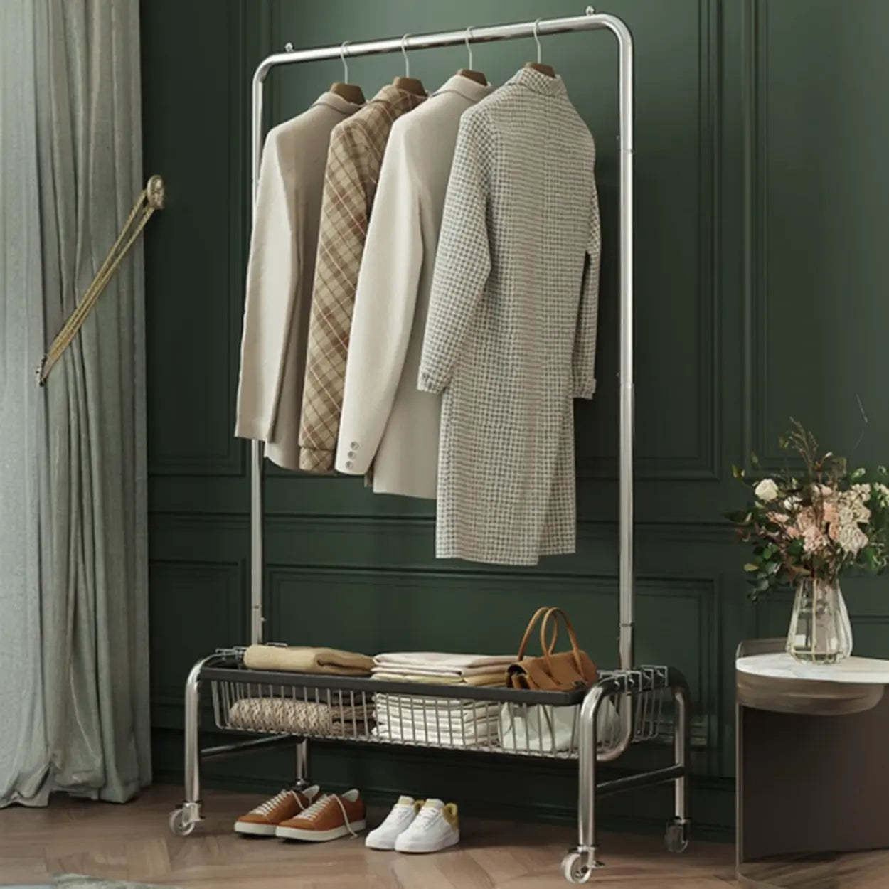Modern home decor silver hall trees & coat racks, Lighom — 38" L x 16" W x 67" H