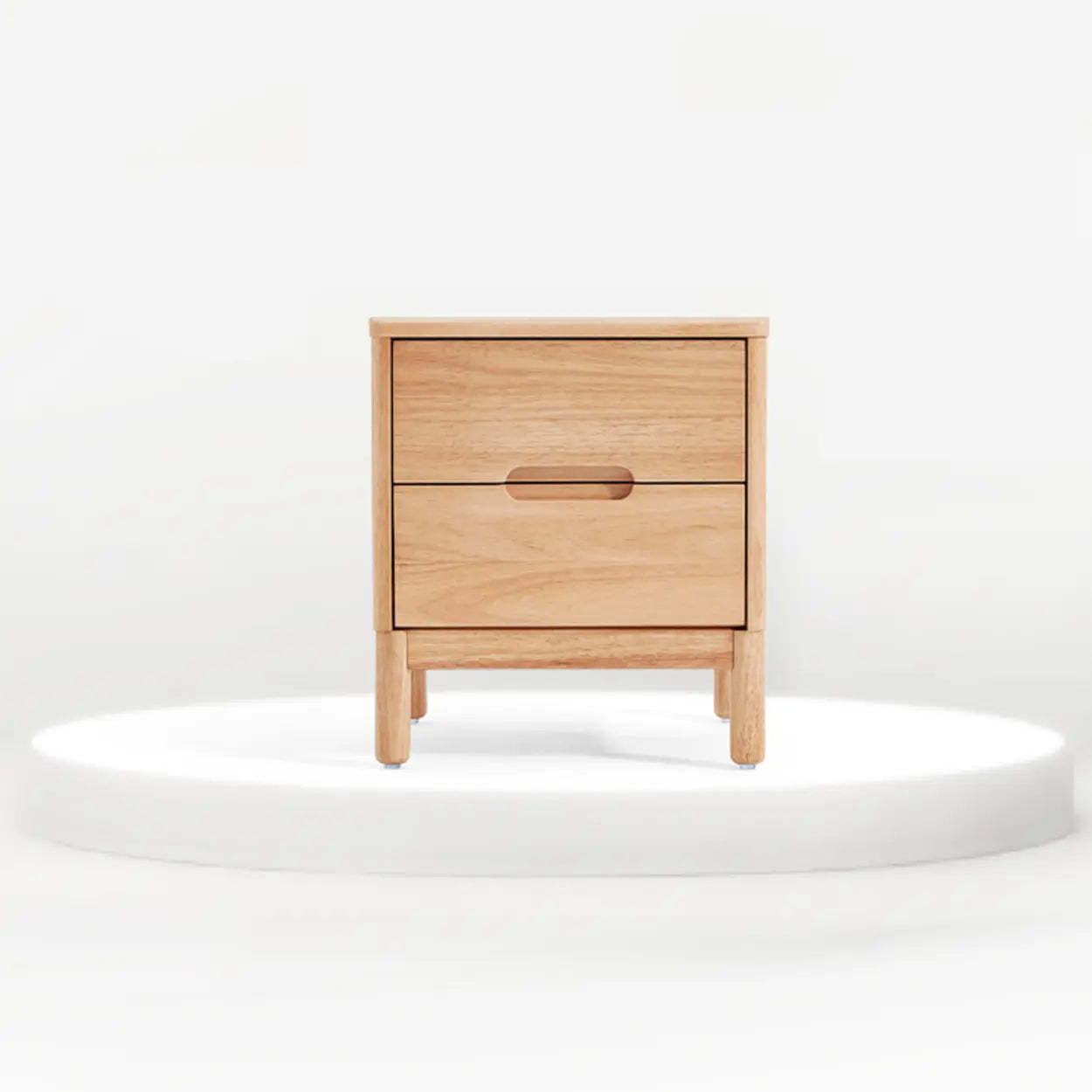 Nut-Brown Rectangular Natural Wood Nightstand — Nut-Brown / 2 Pieces