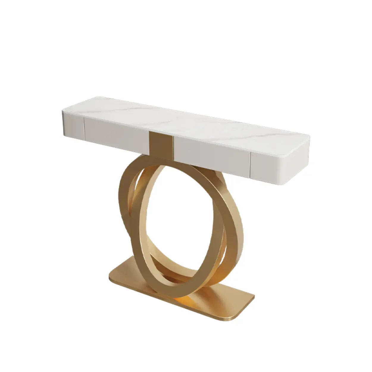 Modern storage base end & side tables in stone — 31" L / White