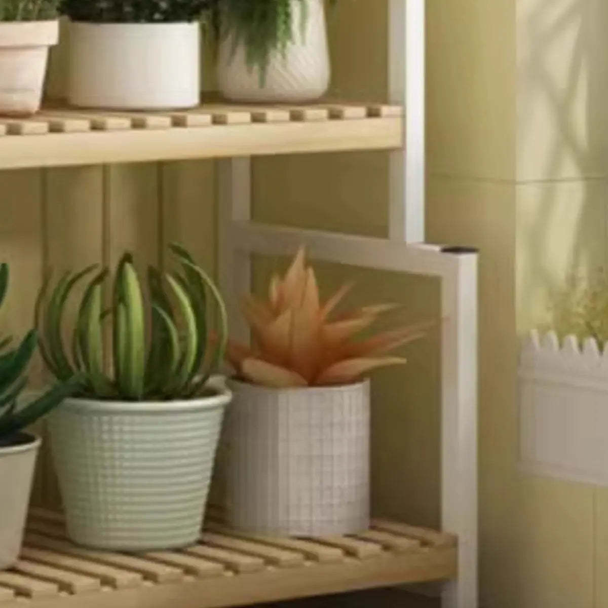Black Pine Tiered Crate Plant Stand — White
