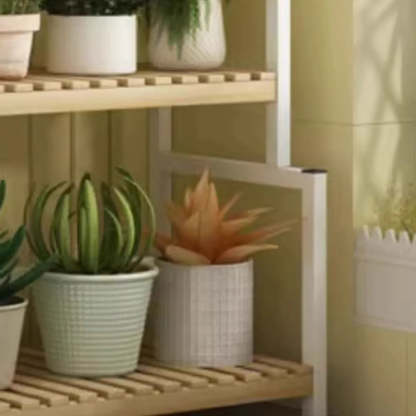 Black Pine Tiered Crate Plant Stand — White