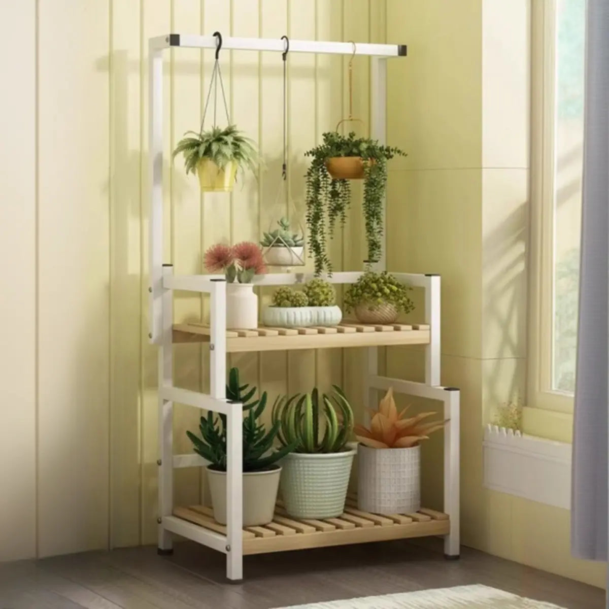 Black Pine Tiered Crate Plant Stand — Black