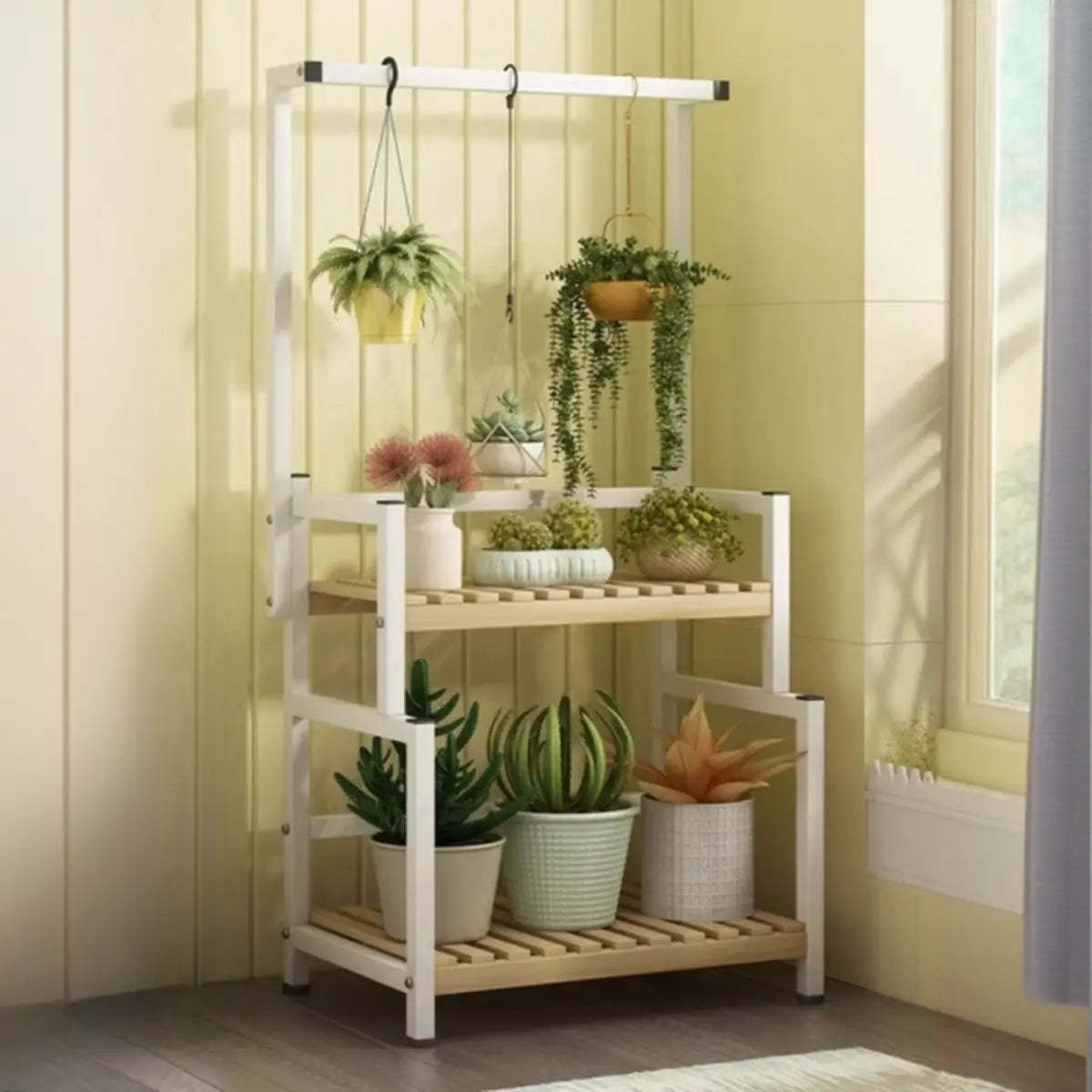 Black Pine Tiered Crate Plant Stand — Black