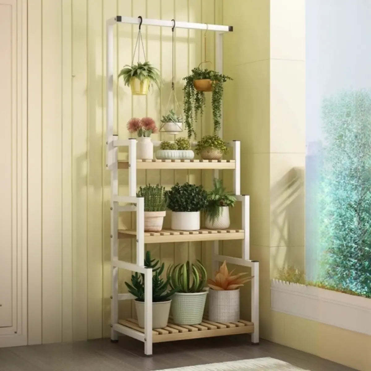 Black Pine Tiered Crate Plant Stand