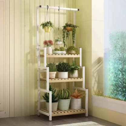 Black Pine Tiered Crate Plant Stand