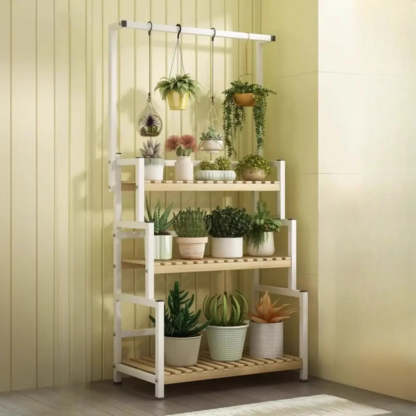 Black Pine Tiered Crate Plant Stand