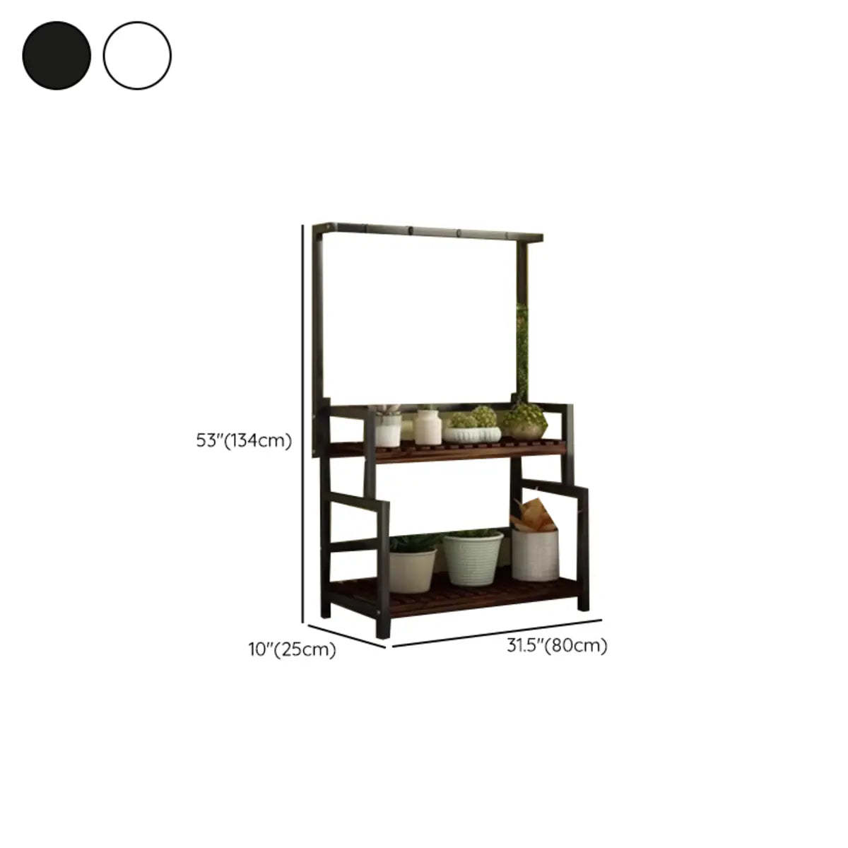 Black Pine Tiered Crate Plant Stand