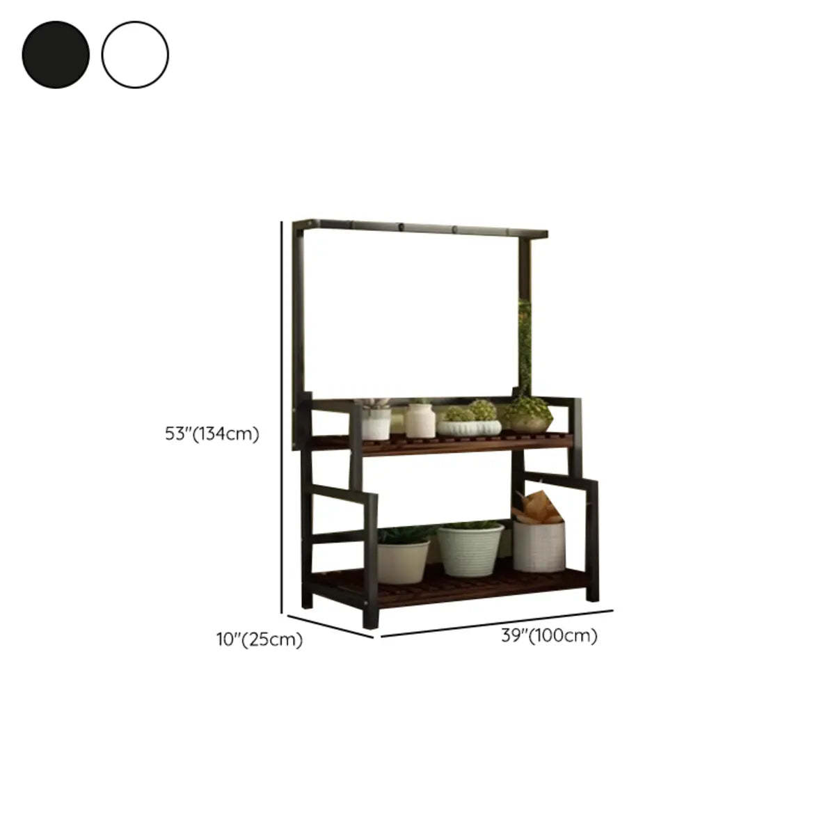 Black Pine Tiered Crate Plant Stand