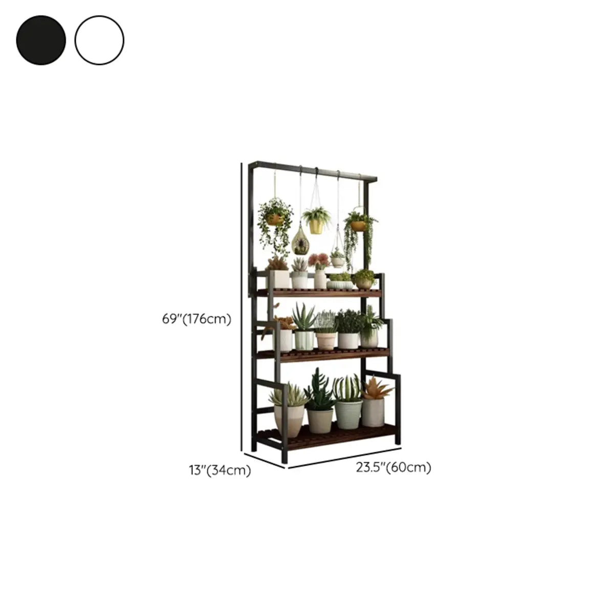 Black Pine Tiered Crate Plant Stand