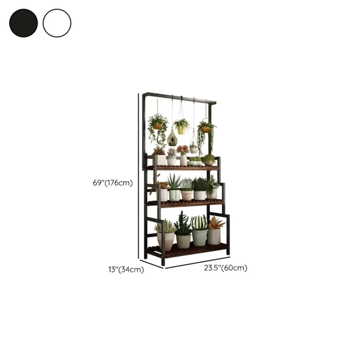 Black Pine Tiered Crate Plant Stand