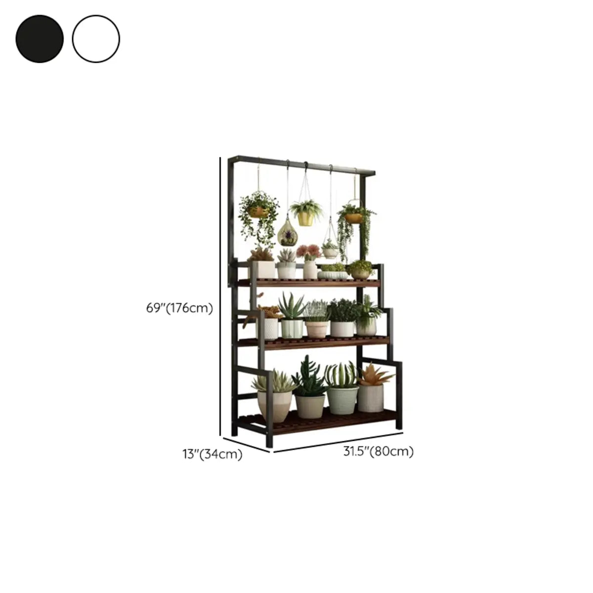 Black Pine Tiered Crate Plant Stand