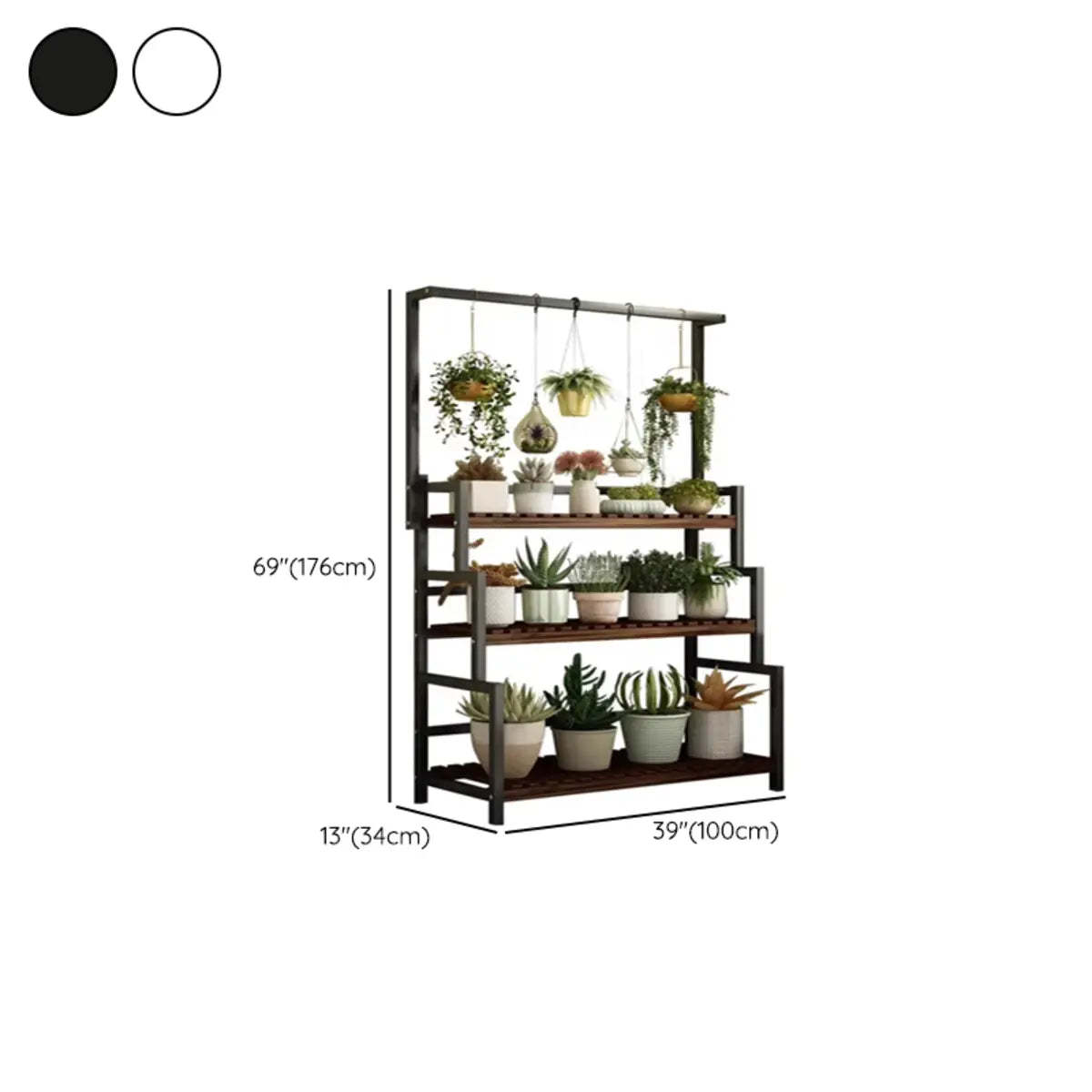 Black Pine Tiered Crate Plant Stand
