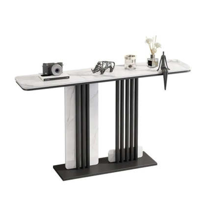 Sintered Stone Black Entryway Console Table — Black
