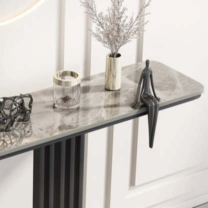Sintered Stone Black Entryway Console Table — Black