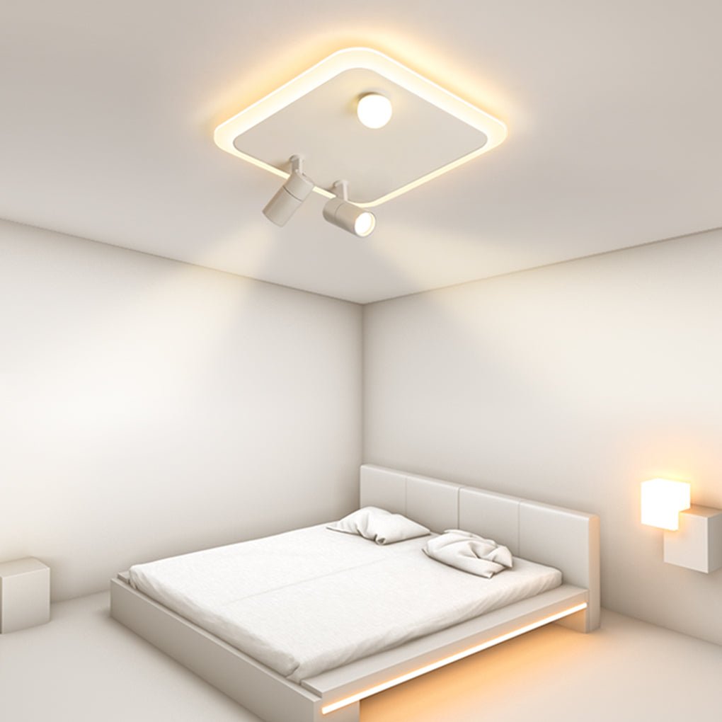 Rectangular Dimmable Adjustable Flush Mount Light