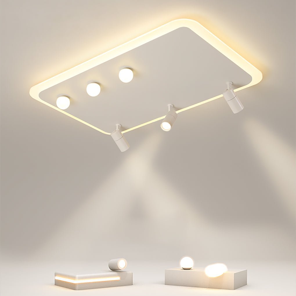Rectangular Dimmable Adjustable Flush Mount Light