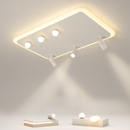 Rectangular Dimmable Adjustable Flush Mount Light