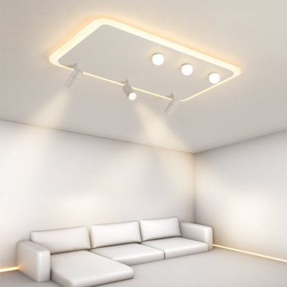 Rectangular Dimmable Adjustable Flush Mount Light