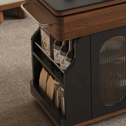 Rectangular Swivel Cream Wood Adjustable End Table