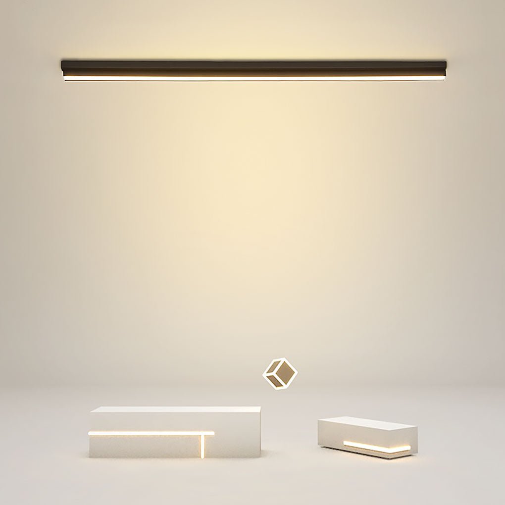 Rectangular Thin Long Strip LED Flush Mount Wall Light