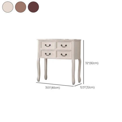 Rectangular Dark Walnut Timber Console Table with Drawers