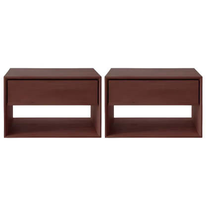 Rectangular Walnut Wood Open Nightstand — Walnut / 1 Piece