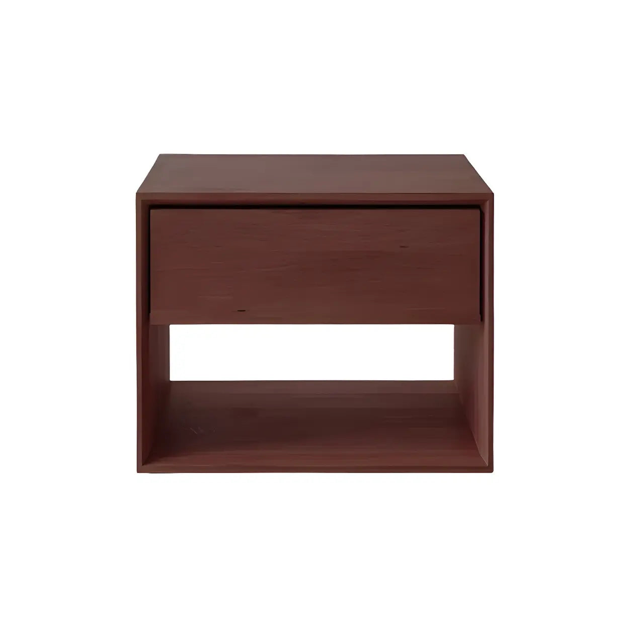 Rectangular Walnut Wood Open Nightstand — Walnut / 1 Piece