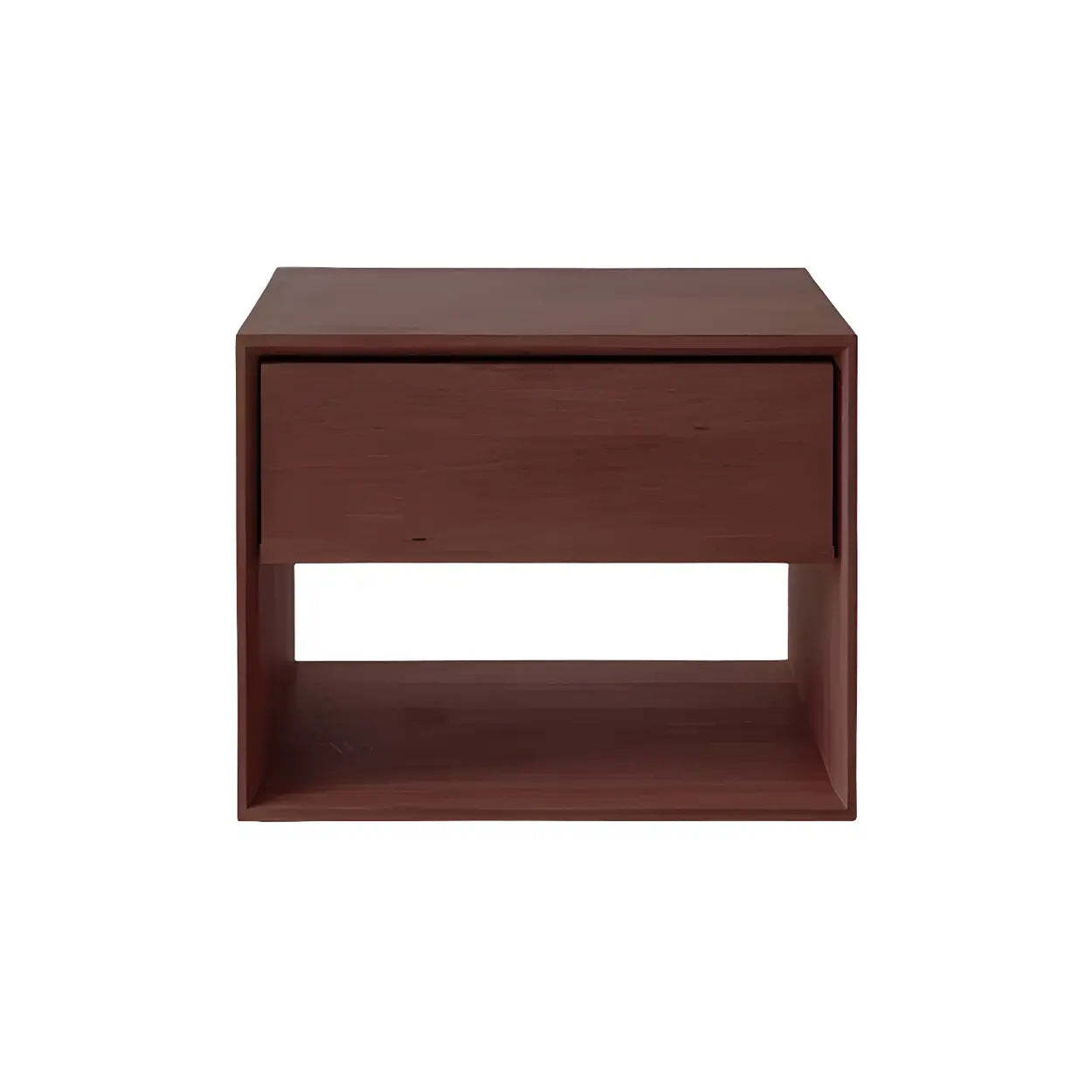 Rectangular Walnut Wood Open Nightstand — Walnut / 1 Piece