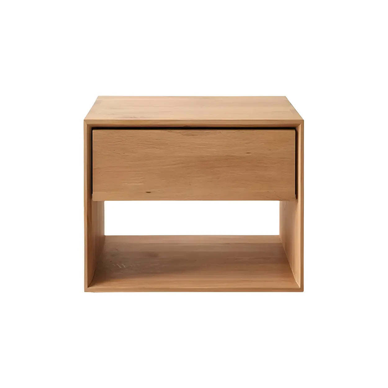 Modern rectangular open nightstands in wood — 16" L x 15" W x 15" H / Natural / Set of 1