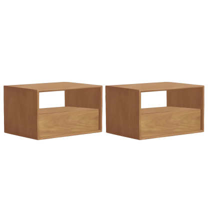 Rectangular Walnut Wood Open Nightstand — Walnut / 1 Piece