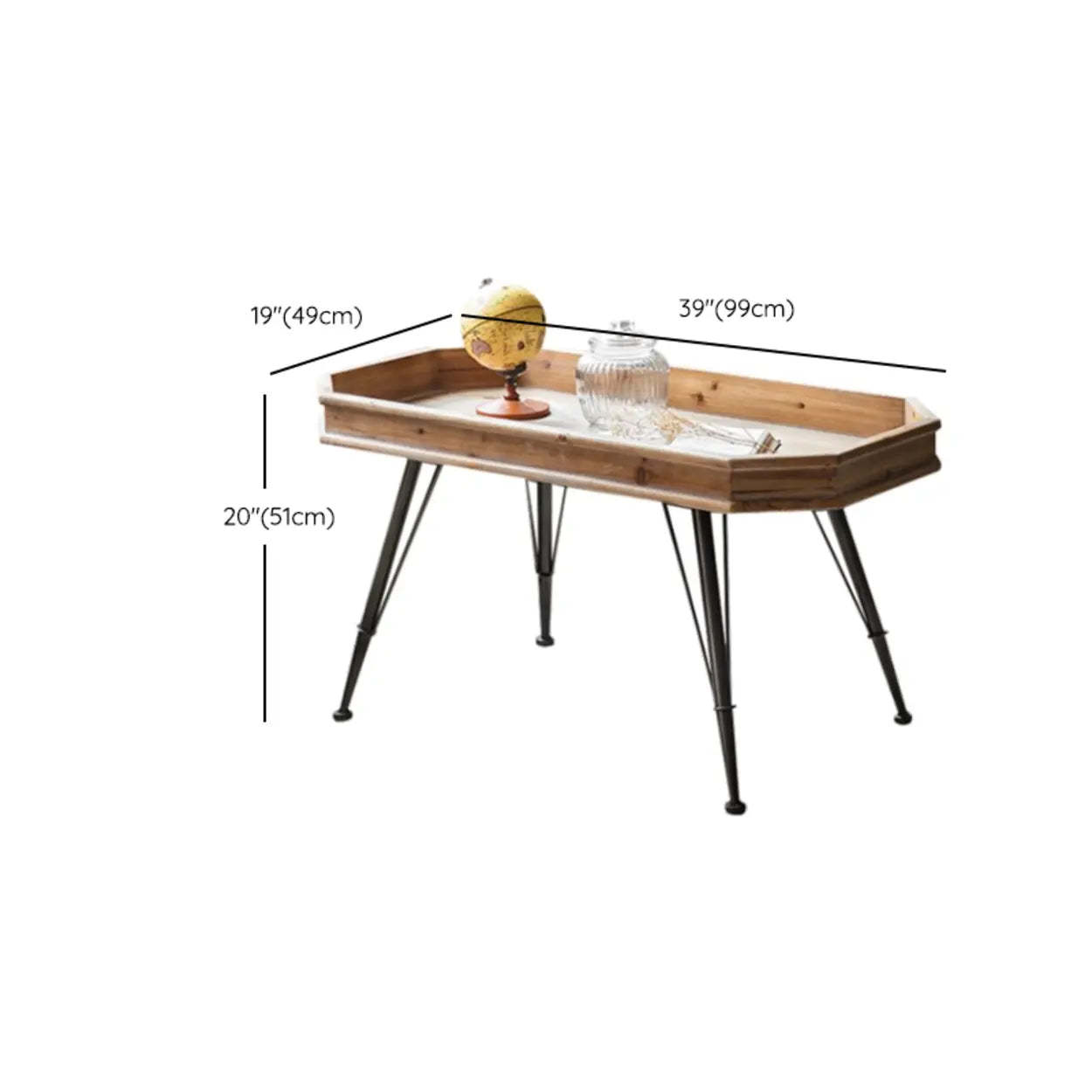 Rectangular Weathered Pine Storage Console Table