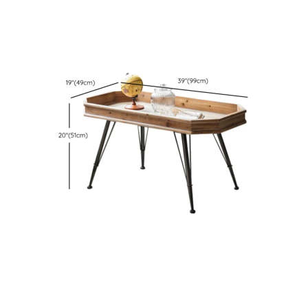 Rectangular Weathered Pine Storage Console Table